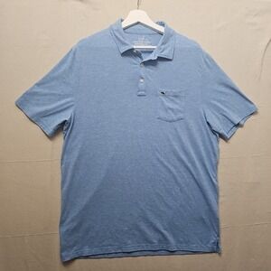 Vineyard Vines Men's Large Blue Edgartown Golf Polo Stretch Whale Logo Shirt